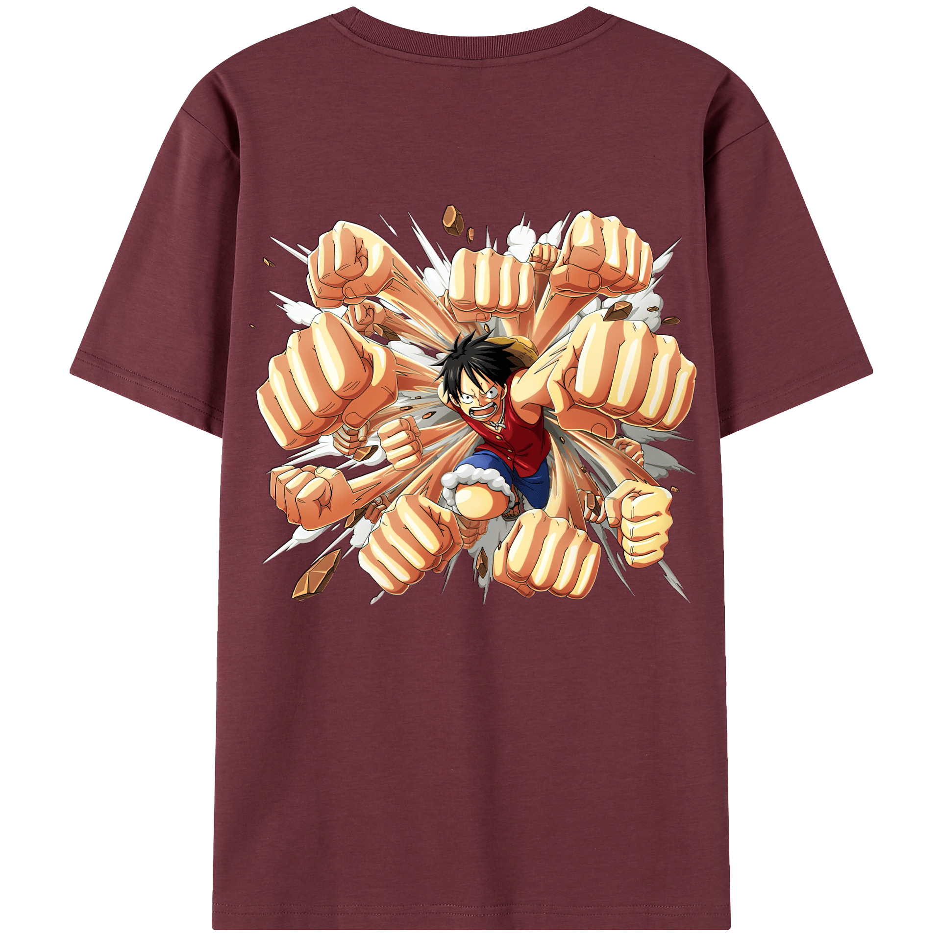 ワンピース モンキー・D・ルフィ ONE PIECE Monkey D. Luffy 綿100％半袖Tシャツ（背面プリント）